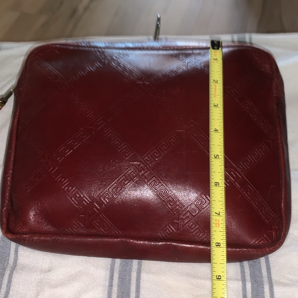 Yves Saint Laurent authentic leather YSL clutch bag, color (burgundy) - Picture 11 of 11